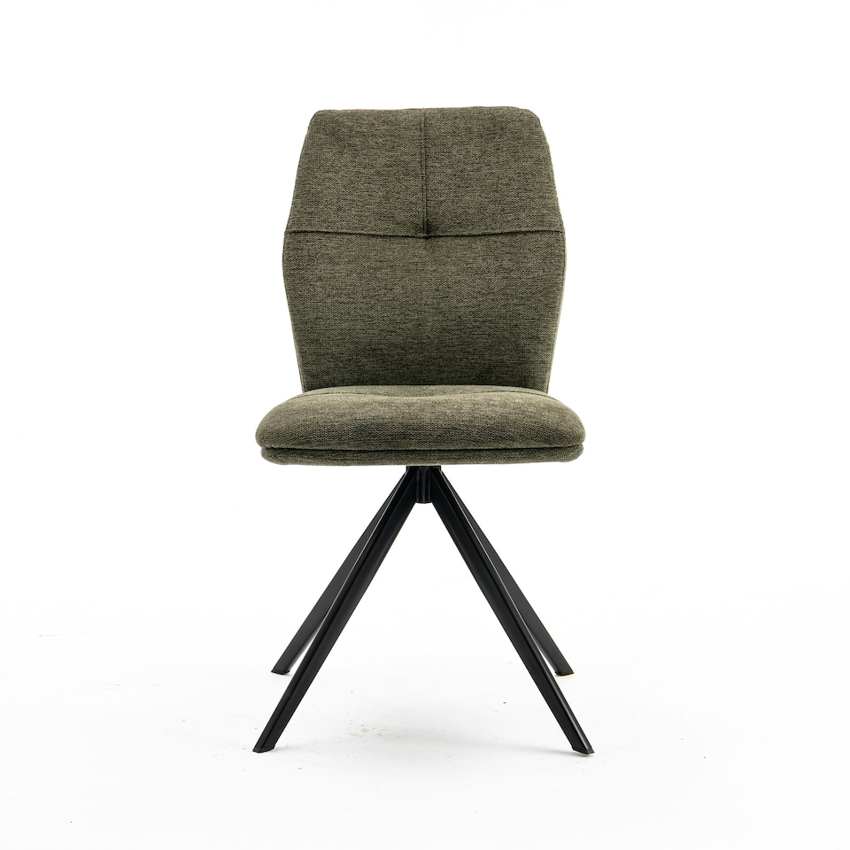 image 1 of Set of 8 Luna Modern Fabric Dining Chair Padded Seat Metal Legs Kitchen (Green)