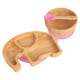 image 1 of Tiny Dining Children's Bamboo Suction Elephant Dinner Set - Pink
