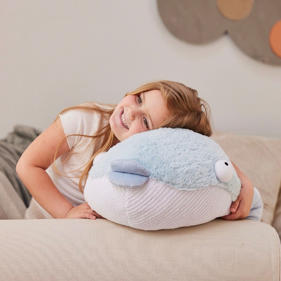 image 1 of Warmies Supersized Cushies Pufferfish