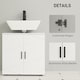 image 6 of kleankin Under Sink Bathroom Cabinet, Bathroom Vanity Unit, Basin Storage Cupboard with Double Doors and Shelf, 10W x 20Dcm Cut-Out, White