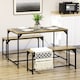 image 1 of HOMCOM Dining Table and Bench Set for 4, Kitchen Table with 2 Benches, Space Saving Dining Room Sets, Natural