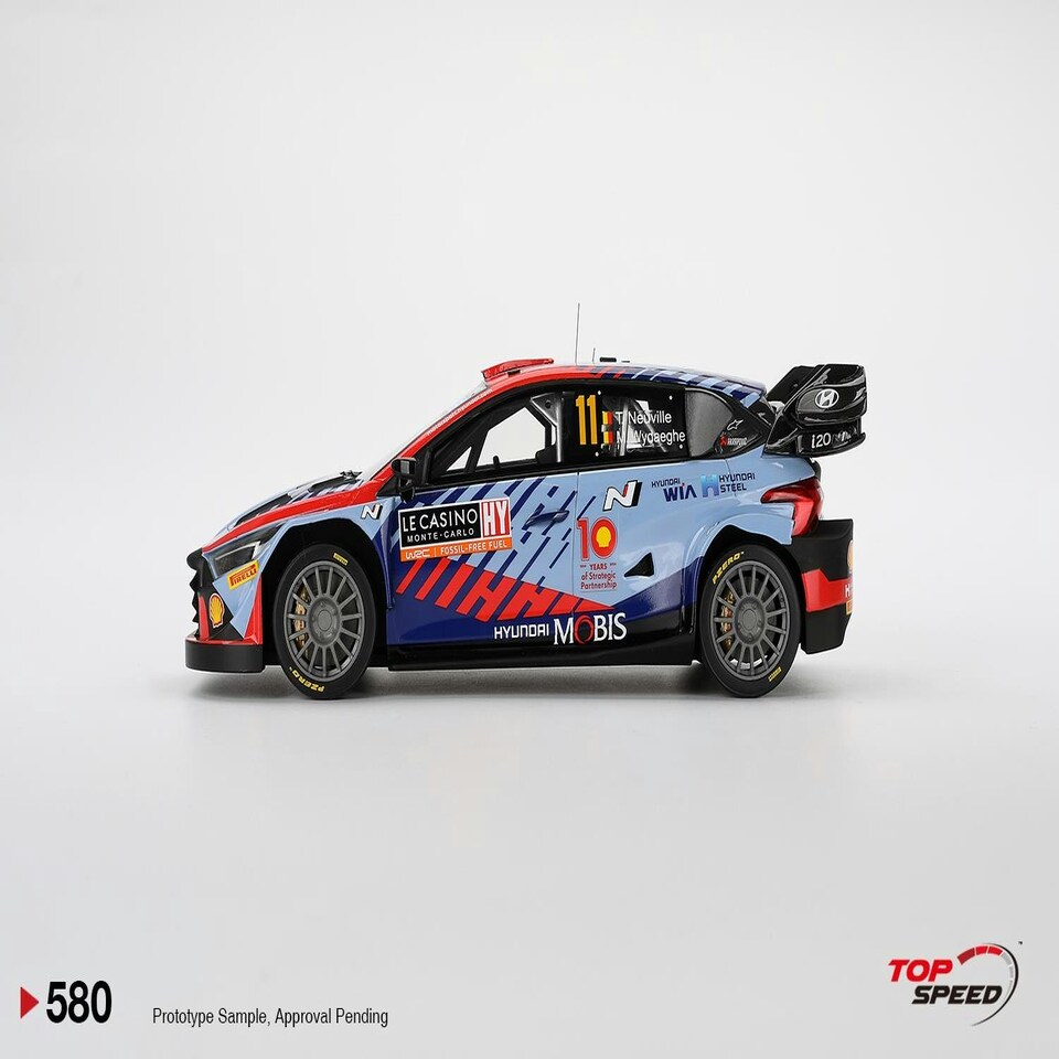 image 1 of Hyundai i20 N Rally1 Hybrid No.11 2024 Rally Monte Carlo Winner 1:18 Scale TS0580