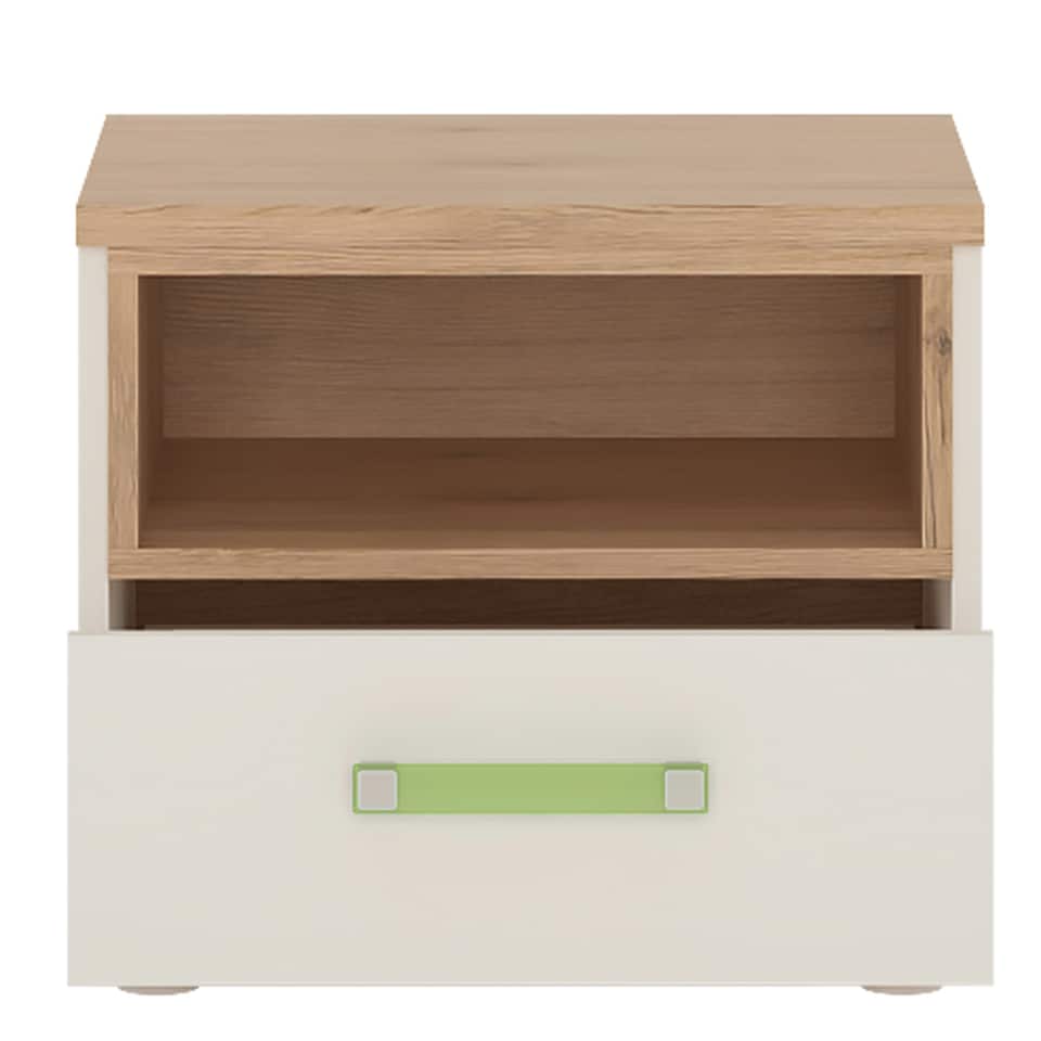 image 1 of 4KIDS 1 Drawer Bedside Cabinet with Lemon Handles