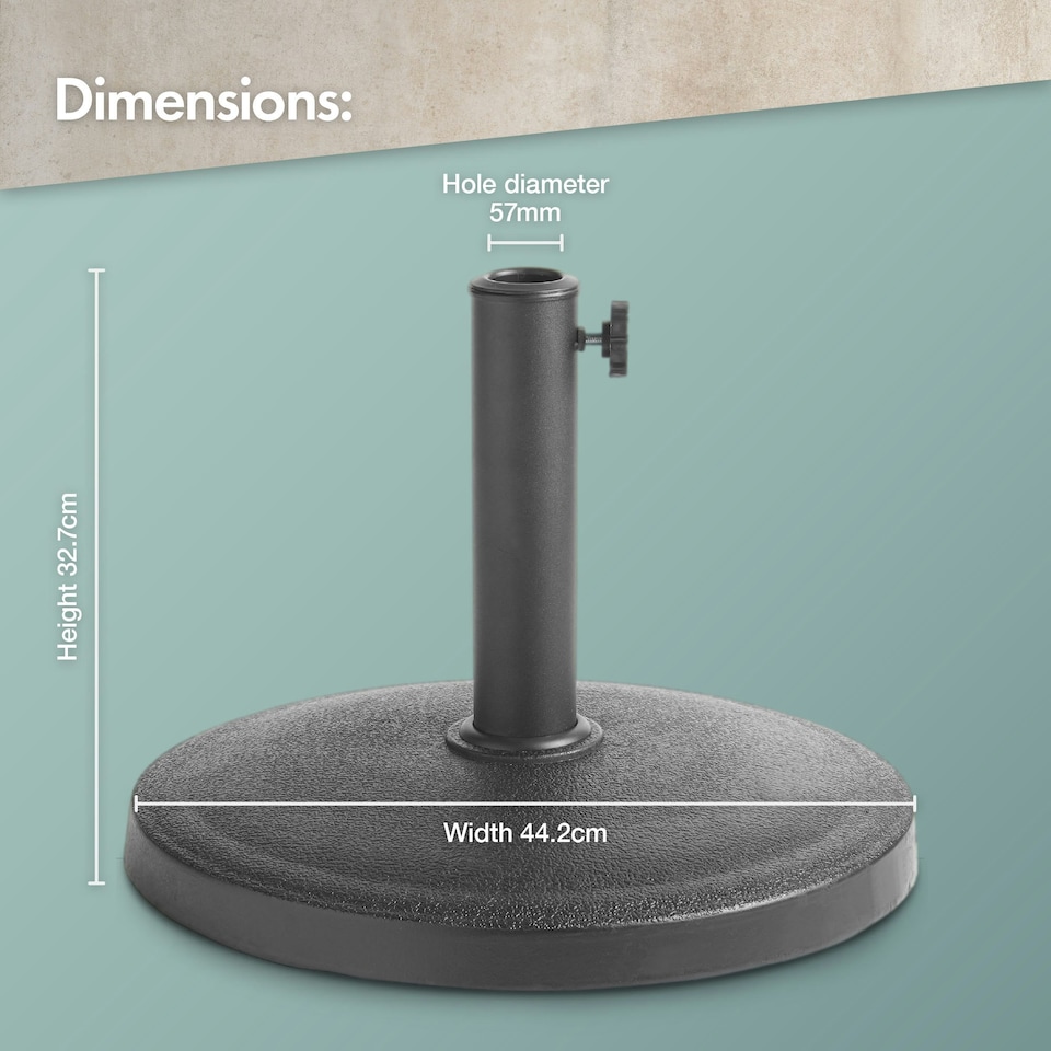 image 1 of VonHaus Parasol Base Black Round 12kg