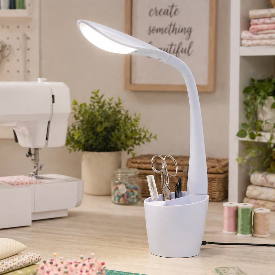 image 1 of PURElite Natural Daylight Hobby Lamp - Table & Desk Lamp, Flexible LED Light with 4 Brightness Settings for Reading & Crafts