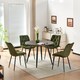 image 1 of SONARA Black Marble Round Dining Table and Velvet Chairs Set, Modern 4 Seater for Dining Room