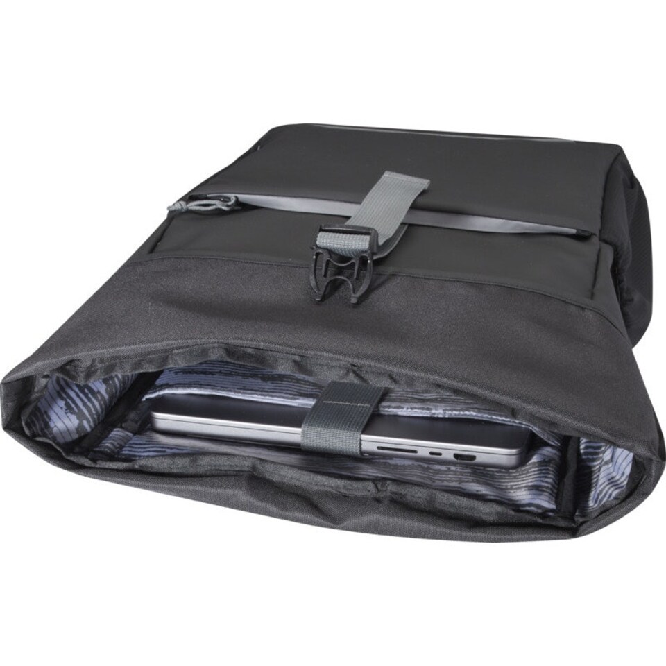 image 1 of Aqua Roll Top Recycled Water Resistant 20L Bike Bag - Solid Black - One Size