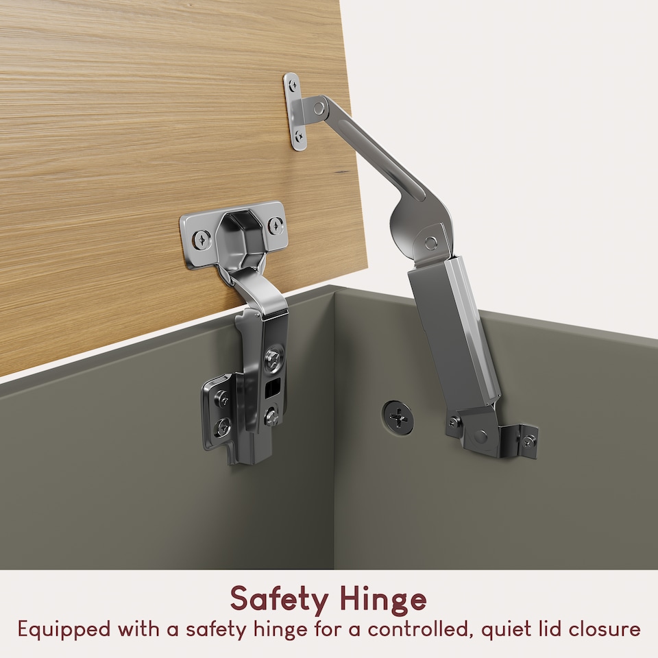 image 1 of Vida Designs Arlington Storage Ottoman Bedroom Hallway Chest Bench, Grey & Oak | Grey | Grey