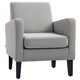 image 1 of HOMCOM Modern Armchair Accent Chair with Rubber Wood Legs for Bedroom Light Grey