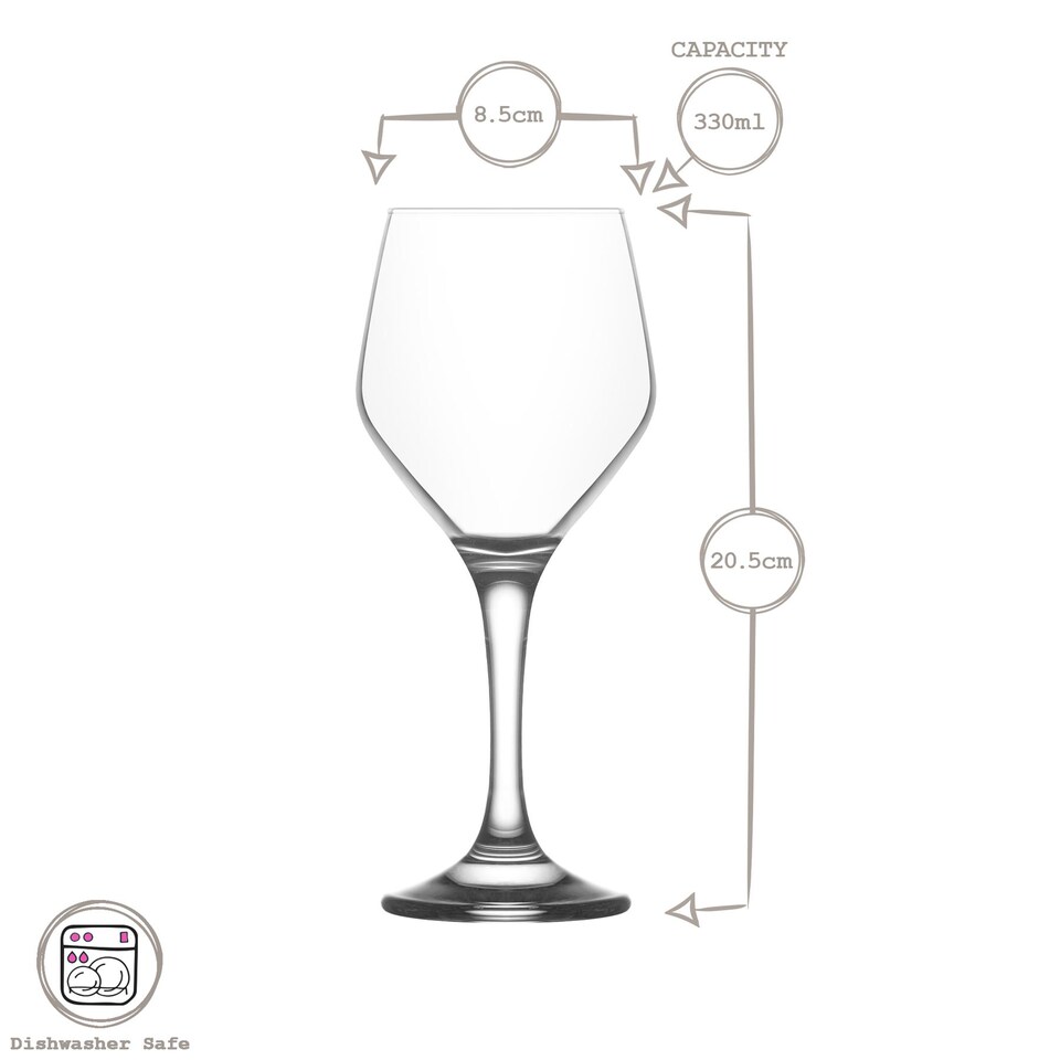 image 1 of LAV Ella White Wine Glasses - 260ml - Pack of 6