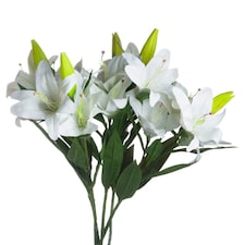 Hill Interiors White Lily Stem - White - 28cm