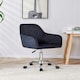 image 6 of Office Chair black velvet swivel with arms and wheels leisure home desk computer | Black