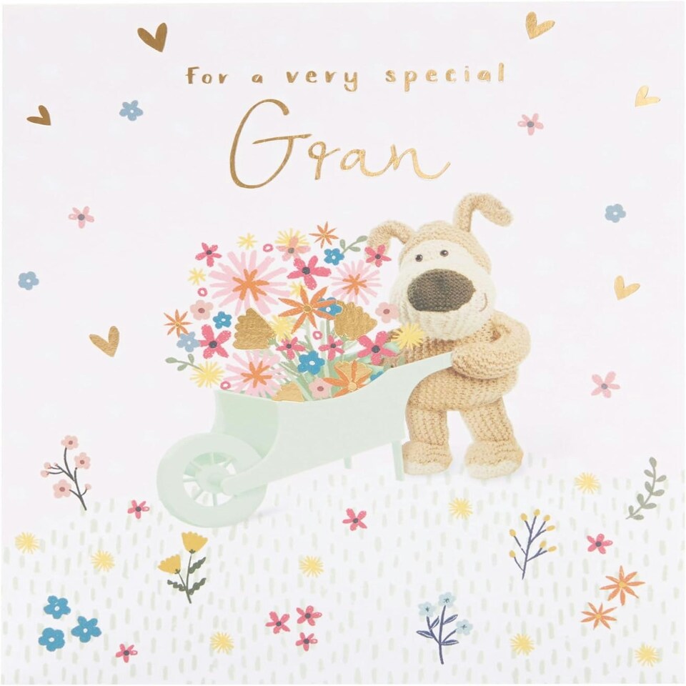 image 1 of For Gran a Gardening Themed Design Cute Boofle Mother’s Day Card