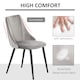 image 3 of HOMCOM High Back Dining Chairs Velvet-Touch Accent Chairs with Metal Legs