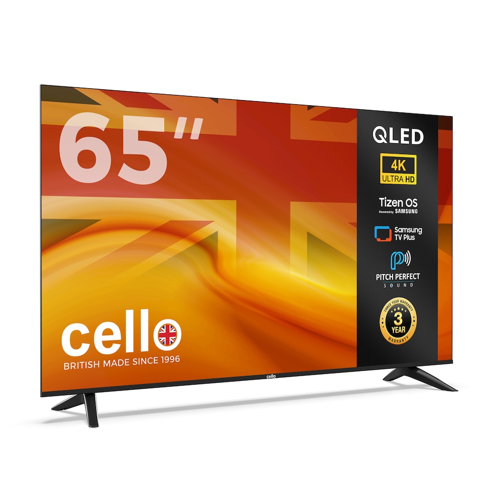 image 1 of Cello CQ6525TZ 65" QLED 4K UHD Smart Tizen OS Powered by Samsung TV