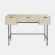 image 2 of OHS Chevron Wood Dressing Table 3 Drawer Vanity Makeup Desk