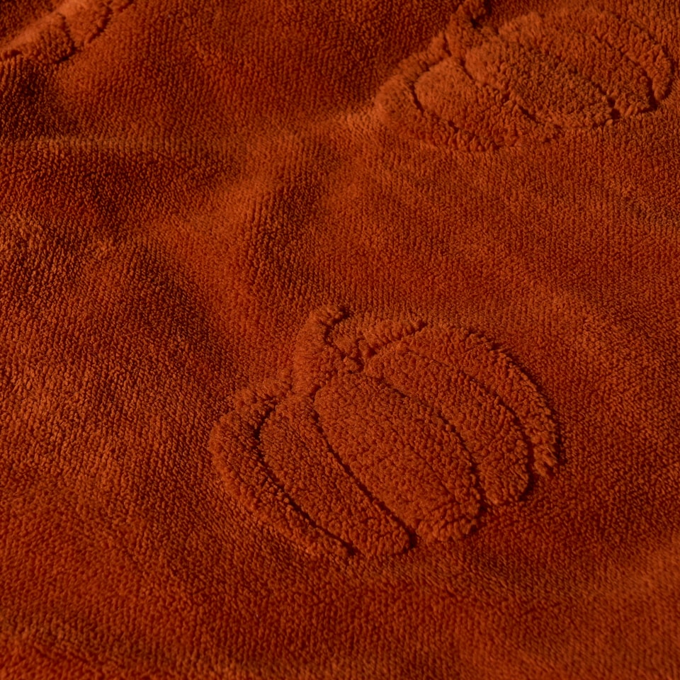 image 1 of OHS Pumpkin Tufted Soft Cosy Plush Winter Warm Teddy Fleece Duvet Cover and Pillowcase Bedding Set | Orange | Burnt Orange | King