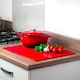 image 4 of Harbour Housewares Glass Kitchen Chopping Board - 50 x 40cm - Red - Cutting Board Worktop Saver Worksurface Protector Glass Chopping Board Red