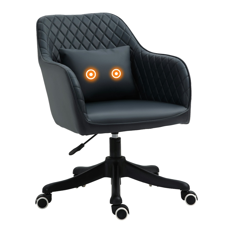 image 1 of Vinsetto Office Chair with Electric Vibration Massage Lumbar Pillow, Blue