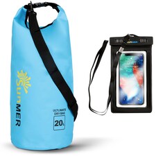 SUNMER Waterproof Dry Bag with IPX8 Phone Case - Roll-Top, Adjustable Strap, 5L/10L/20L/30L