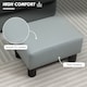 image 3 of HOMCOM FauLeather Footstool, Small Foot Rest, Rectangle Sofa Stool for Bedroom Living Room, Grey | Grey | 1