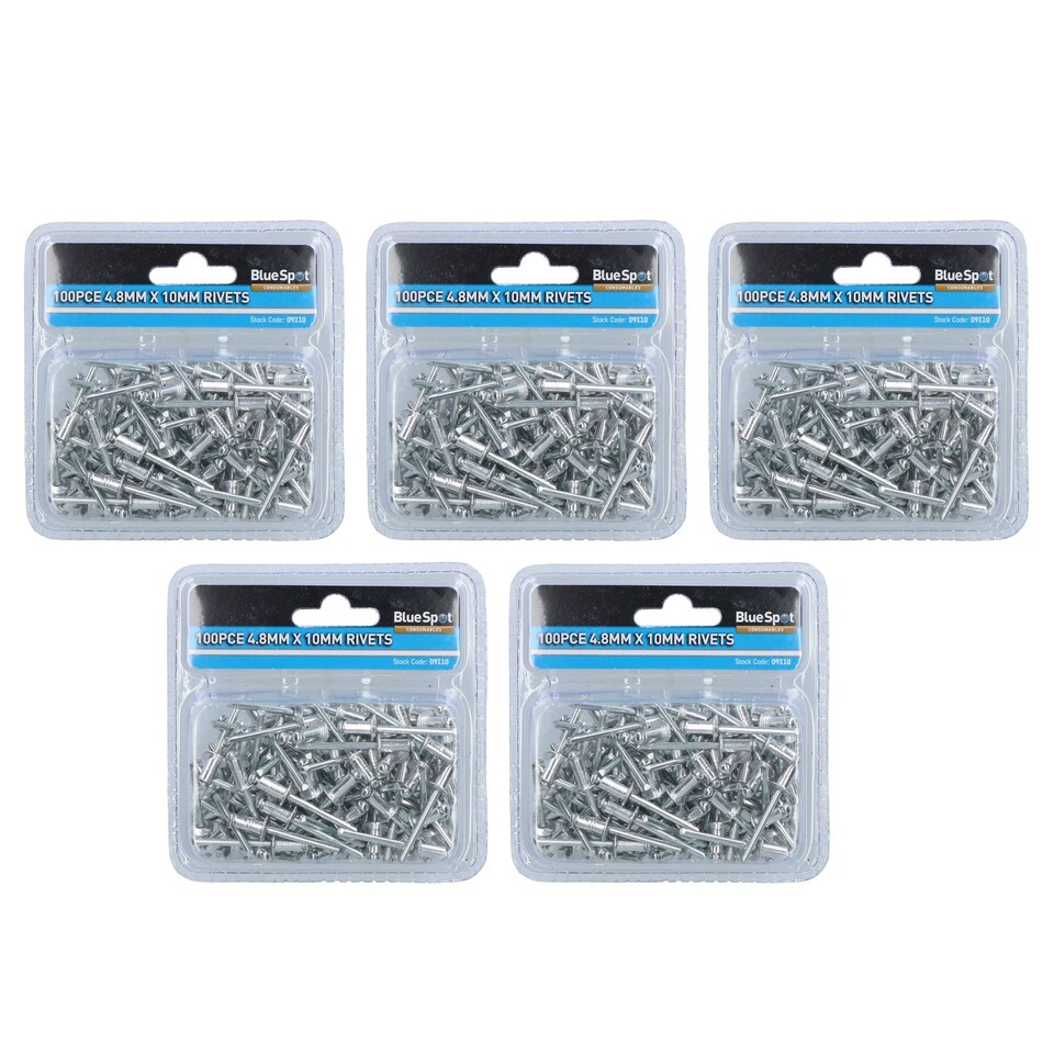 Pot Rivters 500 Metric Aluminium Blind Pop Pot Rivets Set Fastener Fastening 4.8mm ...
