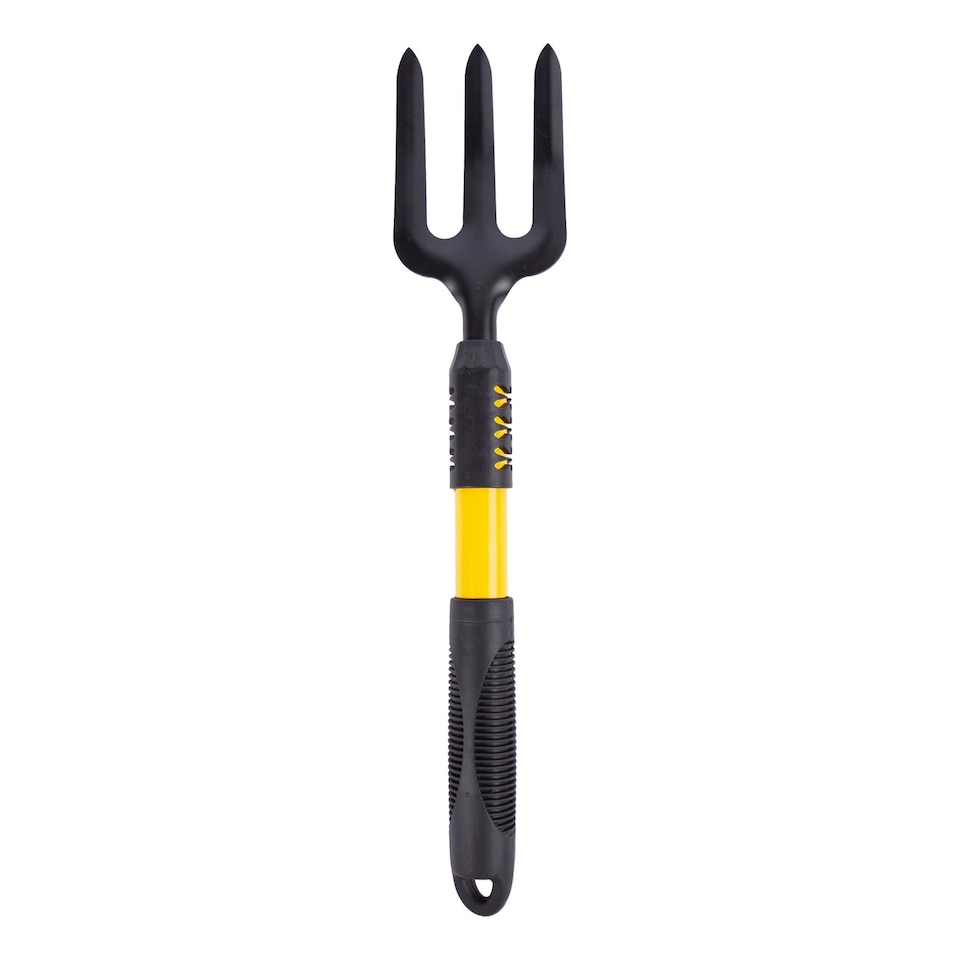 image 1 of Green Blade Carbon Steel Hand Fork - Yellow