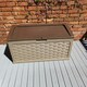 image 4 of 335 Litre Rattan Style Garden Cushion Storage Box with Sit on Lid – Dark Brown