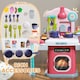 image 8 of AIYAPLAY Toy Kitchen, 45-Piece Kids Kitchen with Rotating Side Tables, Toddler Pretend Role Play set with Light, Sounds, Spray Effect for Ages 3-6 Years, Pink