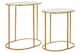 image 1 of Set of 2 Oval Side Tables, Nesting Tables,Gold Side Tables With Mirrored Tops,End Tables,Luxe Accent Tables | Gold