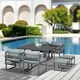 image 2 of Outsunny 9PCs Patio Dining Sets 4 Chairs 4 Ottoman Cushioned Seating