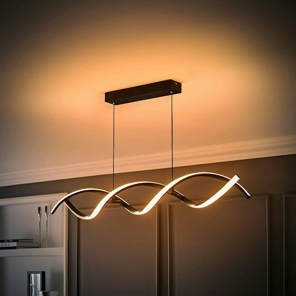 image 1 of ValueLights Infinity Black Double Twist Integrated LED Ceiling Light
