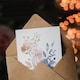 image 3 of Elegant Pink Tan Blue Flower Bouquet Watercolour Sympathy Card