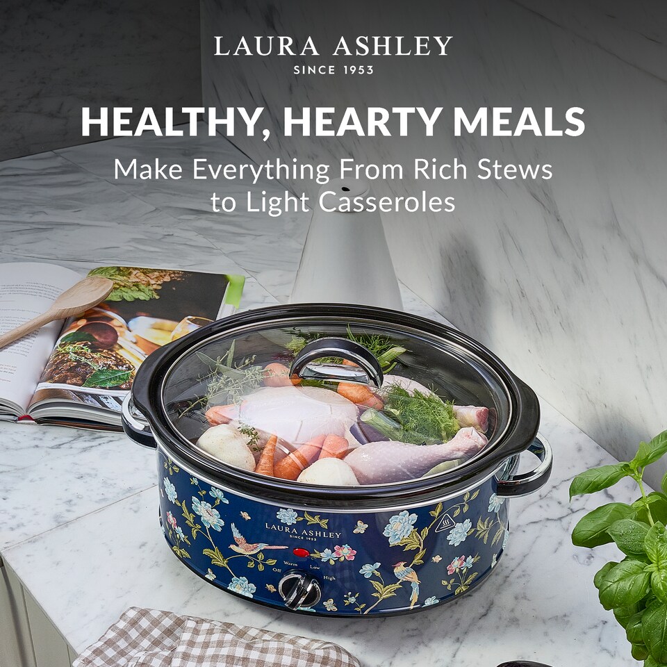 image 1 of Laura Ashley Slow Cookers 6.5 Litres. Large Capacity Slow Cooker for 4 to 5 People. Energy Efficient with 3 Heat Settings