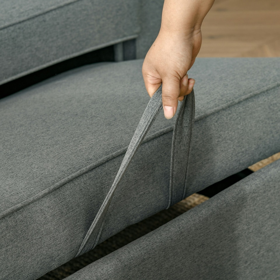 image 1 of HOMCOM 2 Seater Sofa Bed Click Clack Couch Sleeper for Living Room Grey