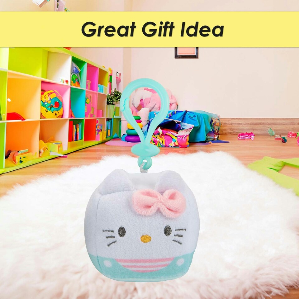 image 1 of Hello Kitty Soft Toy Cubeez Plush Turquoise Cute Plush Huggable Cuddly 7cm Blue