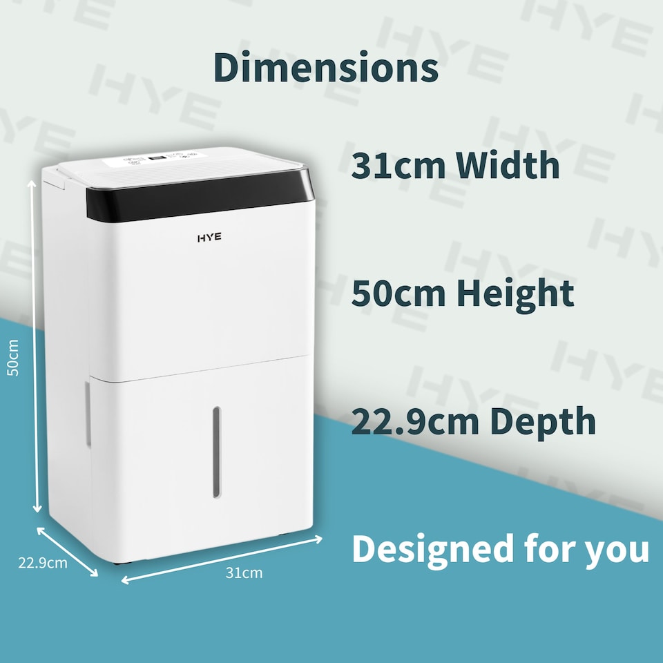 image 1 of HYE 3.4L Portable Dehumidifier with 5 Modes, 20L/Day, 24hr Timer - White SA01DH20L02