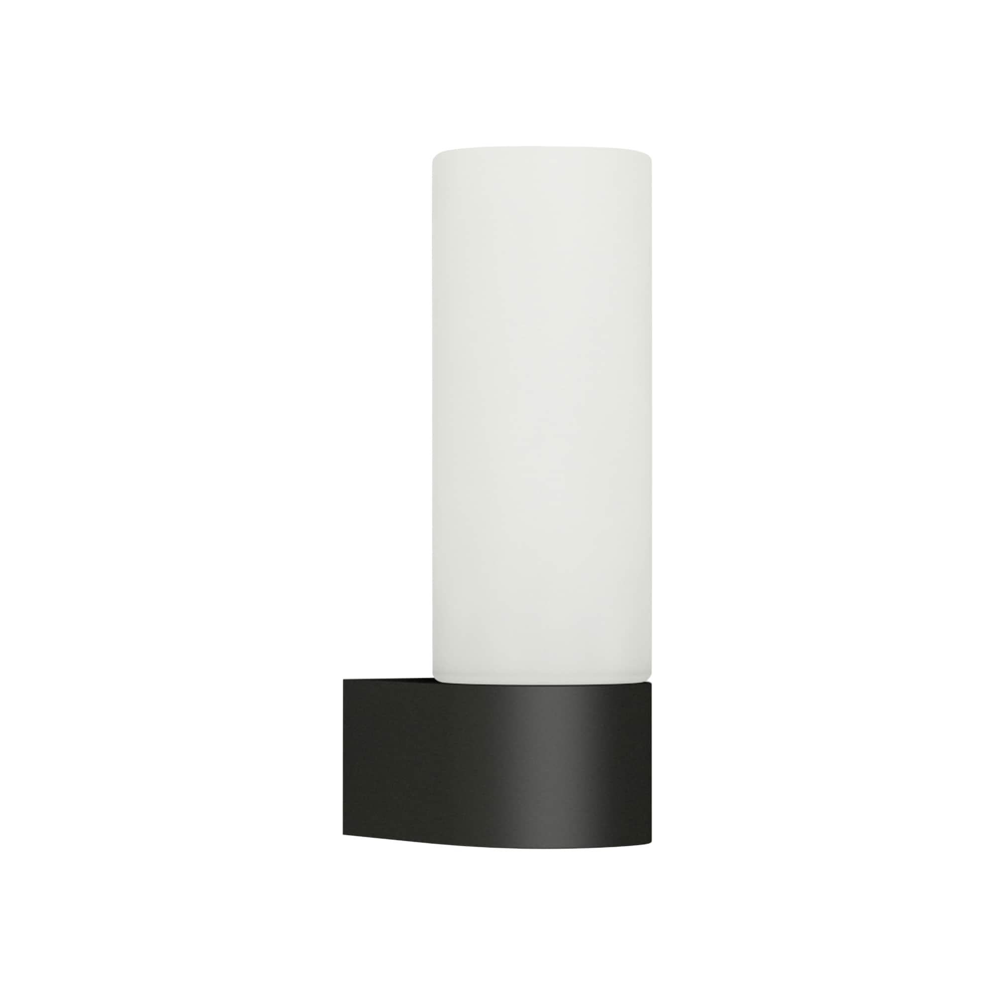 First Choice Lighting Koto - Black with Opal Glass Shade IP44 Bathroom Wall Light