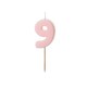 image 1 of Pastel Pink Number 9 Shaped Candle 5.5cm