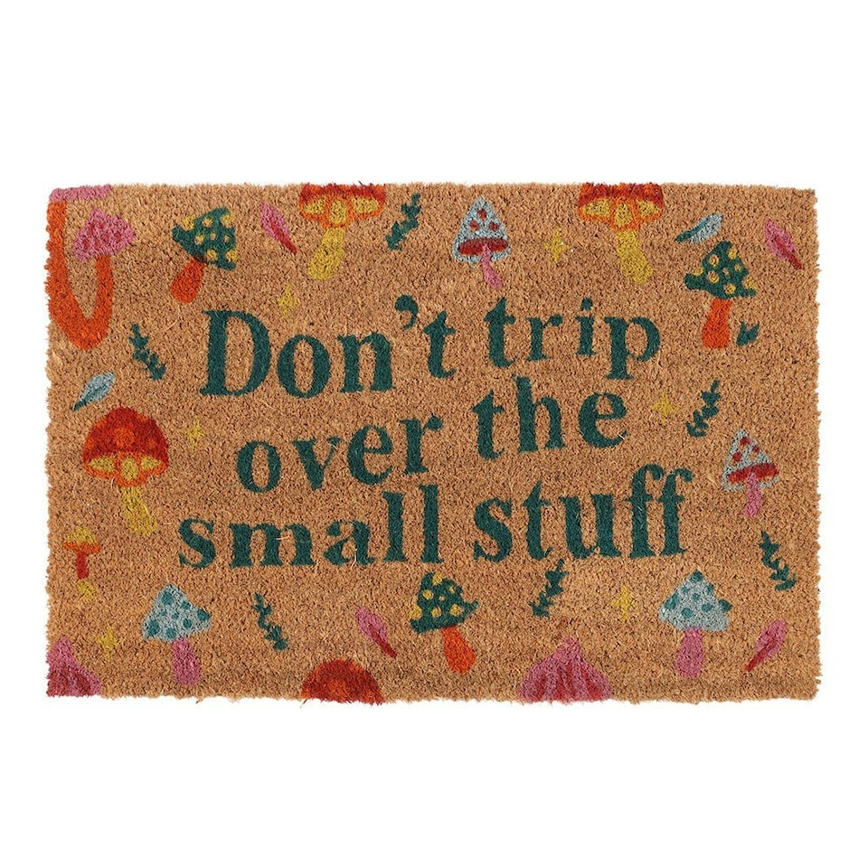 image 1 of Something Different Don´t Trip Mushroom Door Mat - Natural/Green - One Size Cream | One Size
