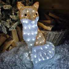54cm The Snowman & Snowdog 2018 Acrylic Fox Christmas Decoration with 100 Ice White LEDs