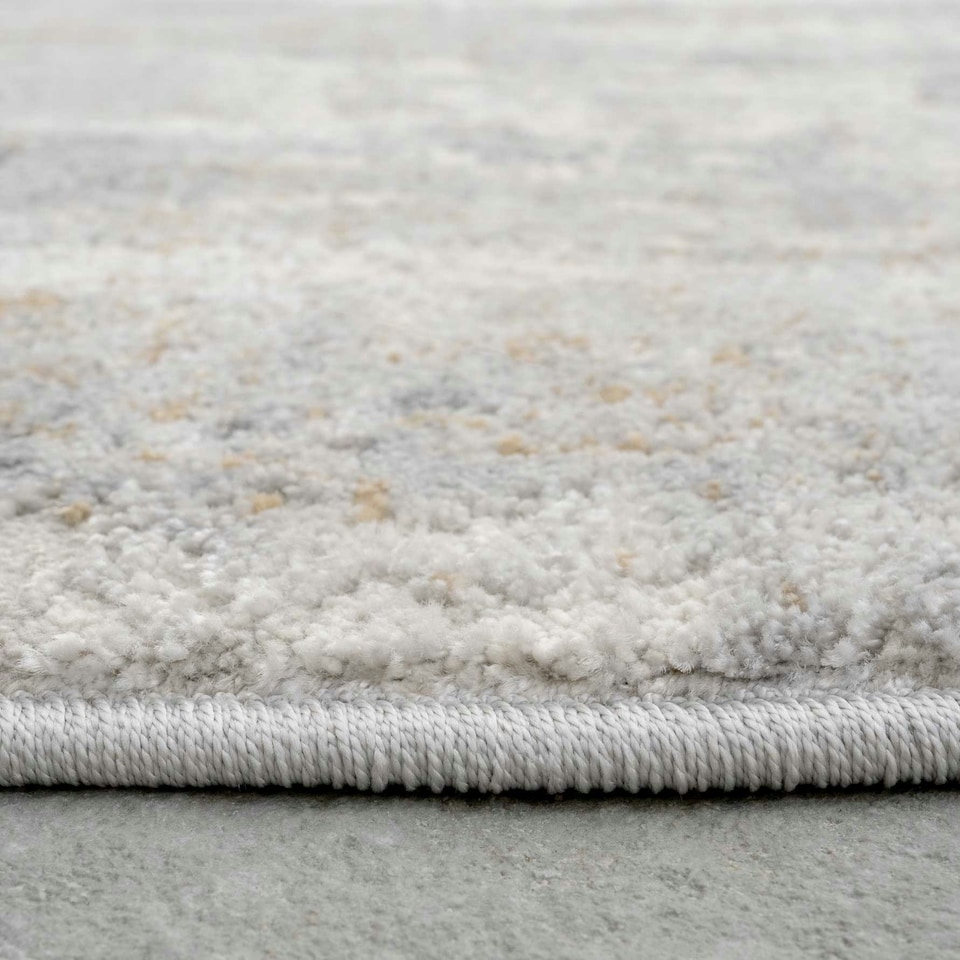 image 1 of KUKOON Silver Grey Metallic Distressed Abstract Living Room Area Rug 80cm x 150cm Grey