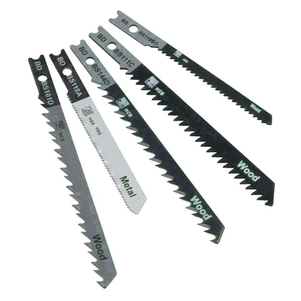 image 1 of HCS + HSS Jigsaw Blade Set With Universal Fitting Fitment for Wood Steel 10pc