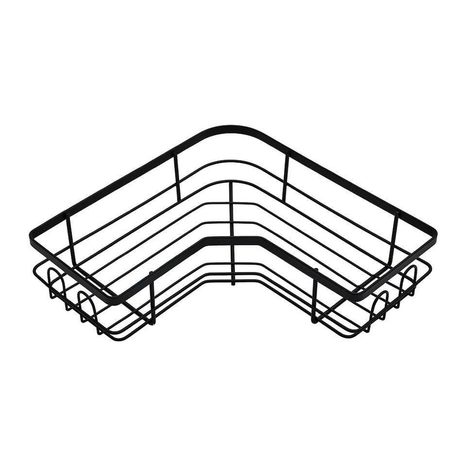 image 1 of Living and Home 3Pcs Corner Shower Caddy Set with Wall Stickers - Black