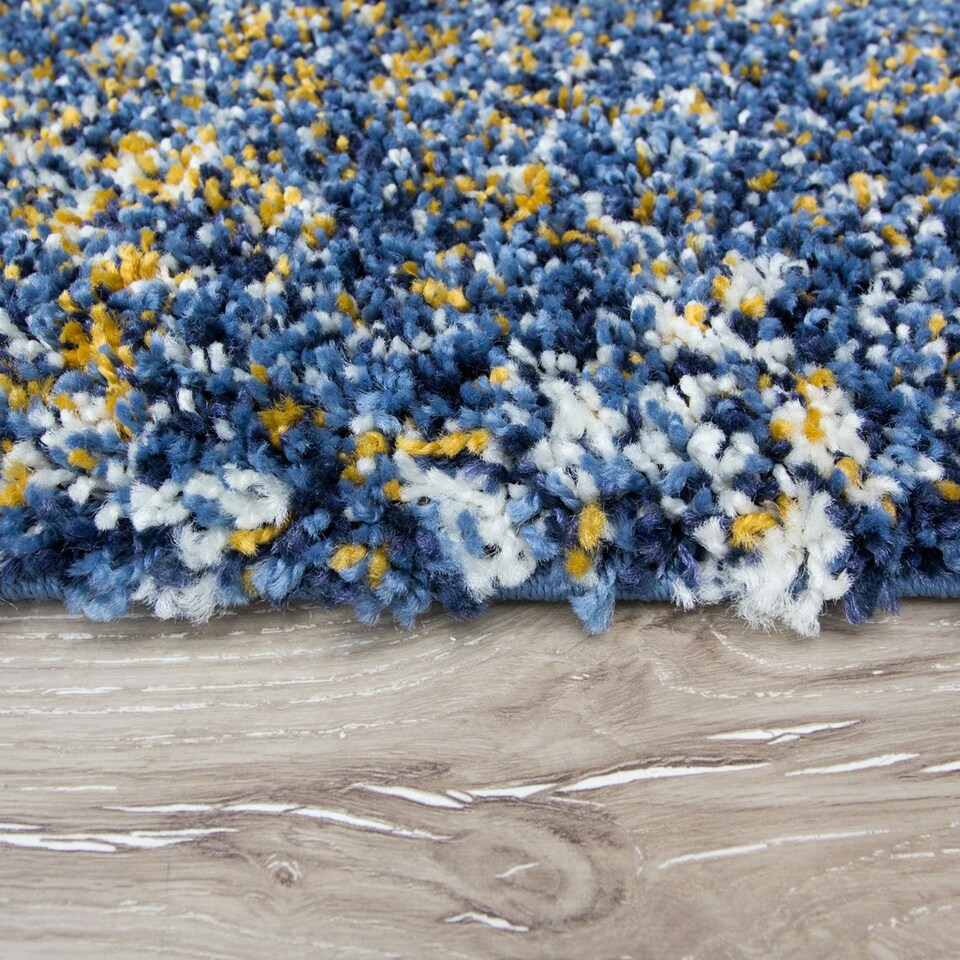 image 1 of KUKOON Dark Blue Mottled Shaggy Living Room Area Rug 200cm x 290cm