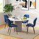 image 3 of HOMCOM Modern Style Kitchen Chairs Set of 4 with Velvet Upholstered, Dark Blue