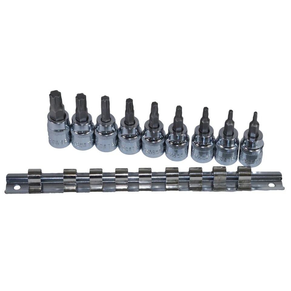 image 1 of 3/8" drive Torx / Star Plus Male Sockets TP10 - TP50 9pcs Set By Bergen