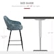 image 7 of HOMCOM Bar Stools Set of 2, Velvet-Touch Fabric Counter Height Bar Chairs, Kitchen Stools with Steel Legs for Dining Area, Kitchen Island Barstools, Blue