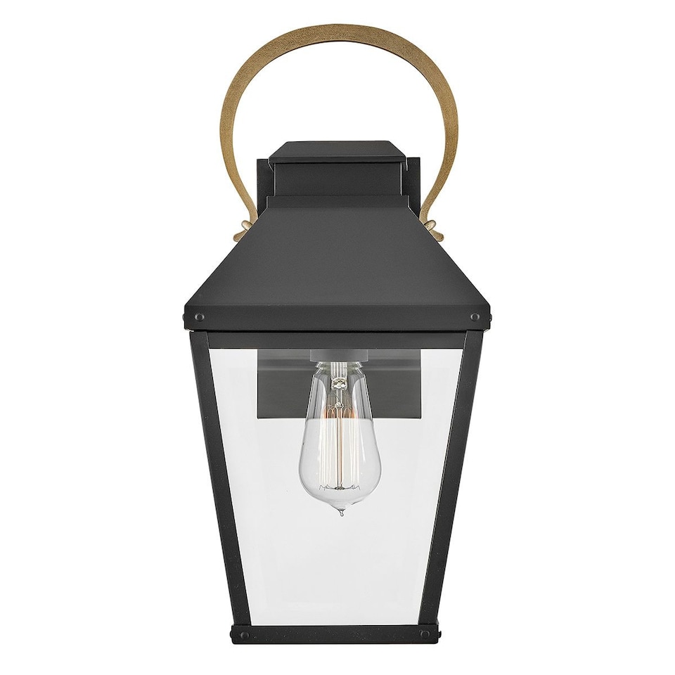 image 1 of Hinkley Dawson Outdoor Wall Lantern Traditional Black, Burnished Bronze accent IP44 1x E27