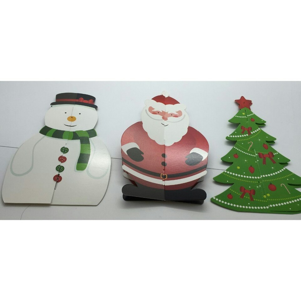 image 1 of 25cm Christmas Table Decoration Festive Centre Piece Santa Snowman Tree xmas
